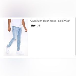 Fashion Nova - Owens Slim Taper Jeans - Light wash - NEVER WORN